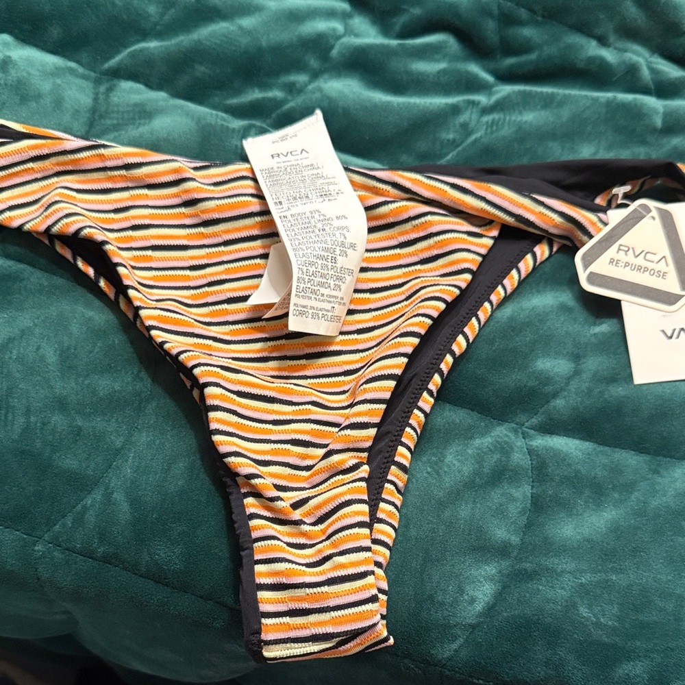 RVCA Multicolor Striped Bikini Bottom